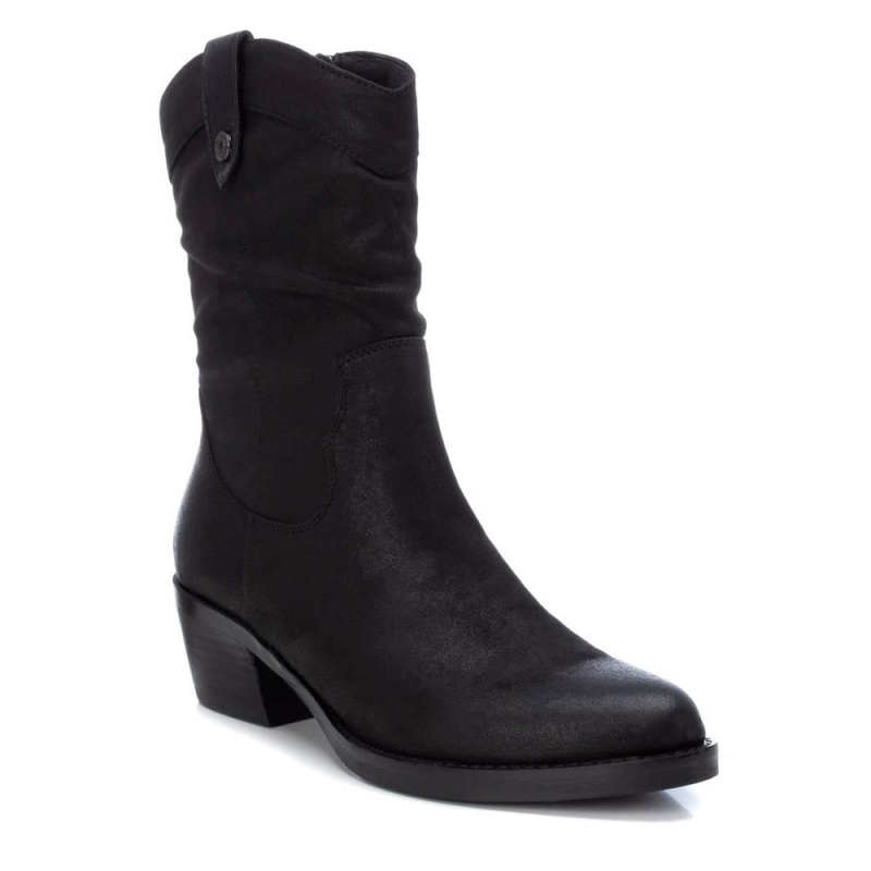 Bottines Refresh  Blanche Noir Femme | QUV-0629960