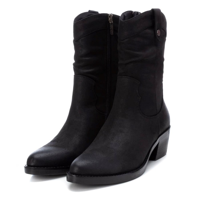 Bottines Refresh  Blanche Noir Femme | QUV-0629960